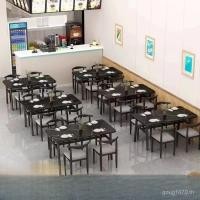 ราคา เช่าห้องโต๊ะเก้าอี้แสงเลียนแบบโต๊ะรับประทานอาหารหน้าร้านสี่เหลี่ยมรวมกันผนังร้านเชิงพาณิชย์โต๊ะรับประทานอาหารหรูหรารับประทานอาหารหินอ่อน QSMQ (48509875595)
