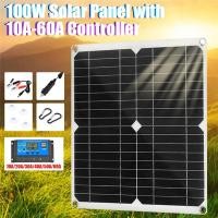 ราคา 100W Dual USB Ports Solar Panel Kit Complete with 10/20/30/40/50/60A Controller Solar Cell for Car (40027173361)