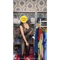 ราคา จั้มยาวลูกไม้สีดำ มีซับใน ผ้าไม่บาง มีเข็มขัด (9573537562)