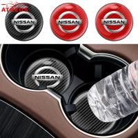 ราคา 1 PC Nissan คาร์บอนไฟเบอร์รอบรถผู้ถือ Coaster Pad ถ้วยใส่ Non-Slip ถ้วยสําหรับ Nissan Navara Almera Livina Kicks e-power NV350 Sentra Terra Leaf Patrol Titan GTR (25982714979)