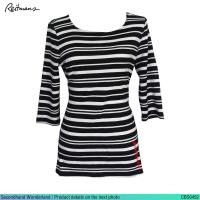 ราคา USED Reitmans - Black Striped 3/4 Sleeve T-Shirt | เสื้อยืดสีดำ สีขาว ลายทาง แขนห้าส่วน คอกลม แท้ มือสอง (24584071893)
