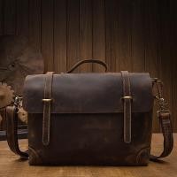 ราคา Handmade First Layer Cowhide ไหล่ Messenger กระเป๋า Retro Crazy Horse หนัง Messenger กระเป๋าหนังแท้ผู้ชายกระเป๋ากระเป๋าเอกสารผู้ชาย (51260680117)