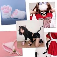 ราคา ถุงมือแมว ชุด 5 ชิ้น คอสเพลย์แมว หูแมว หางแมว อุ้งมือแมว น่ารัก (23823894448)