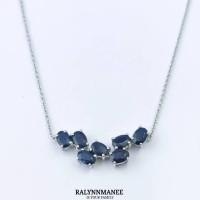 ราคา NK008 สร้อยคอพลอยไพลินแท้ ( Natural Blue Sap. ) ตัวเรือนเงินแท้ 925 ชุบทองคำขาว ยาว 18 - 20 นิ้ว (50508406421)
