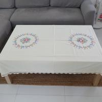 ราคา ผ้าปูโต๊ะ ปักดอกไม้+ถักโครเชต์รอบผืน งานhandmade (7167946984)