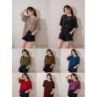 ราคา NE007.1 TARA TShirt เสื้อยืด คอกลม แขนสั้น ผ้ากากเพชรแบบบาง เนื้อผ้าบางเบา ระบายอากาศได้ดี ไม่ร้อน (40830450570)