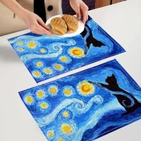 ราคา 2PC Van Gogh Art Placemat For Kitchen Bar Bowl Pad Non-slip Heat Resistant High Quality Linen Table Mat 7.17WJY (24045595898)