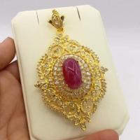 ราคา จี้เพชรซีกทับทิมแท้ ด้านหลังมีเข็มกลัดในตัว สวยคุ้มมาก (1962941038)