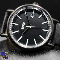 ราคา นาฬิกา EDWIN Quartz EPIC รุ่น EW1L002L0124 ตัวเรือนสแตนเลสรมดำ สายหนังสีดำ (52308302067)