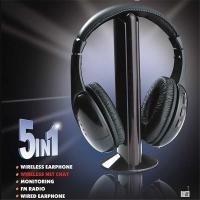 ราคา 5 In 1 สำหรับเกมคอมพิวเตอร์ RF ชุดหูฟังไร้สาย Ipod Mp3 FM TV ชุ (28054222434)