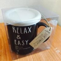 ราคา แก้วน้ำฝาปิด ลาย Relax&Easy (577215142)