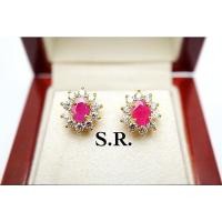 ราคา S.R.ต่างหูทับทิมพม่าแท้ล้อมเพชร ทับทิมเม็ดละ 3.50 กะรัต เพชรเม็ดละ 0.05 กะรัต น้ก100 พร้อมใบรับรองส (53761764865)