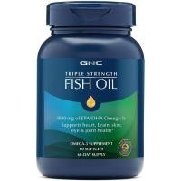 ราคา GNC Triple Strength Fish Oil Omega 3 Supplement, 1000mg EPA and DHA, Supports Heart, Brain, Skin, Eye and Joint Health, 60 Softgels (46010927498)