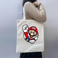 ราคา T TW Tote Bag กระเป๋าผ้าใบผู้ชายผู้หญิง Mario Super Mario Brothers Mario Brothers Princess Cooper Luigi เกาหลี ZAPB (57061087520)