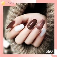 ราคา HAAR เล็บปลอม นิ้ว มือ S60 เล็บเจล อะคริลิก แฟชั่น สำเร็จรูป สไตล์ เกาหลี 24 ชิ้น พร้อม กาว, สติ๊กเกอร์ซิลิโคน, แผ่นเ... (3934779646)