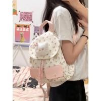 ราคา กระเป๋าเป้สะพายหลังผ้าใบลายดอกไม้ DIY แบบดั้งเดิมกระเป๋าเป้สะพายหลังสำหรับชั้นเรียนที่มีมูลค่าสูงน่ารักสำหรับเด็กผู้หญิง (24230080138)