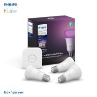 ราคา [สินค้ารับประกัน 2 ปี] Philips Hue Starter Kit - หลอดไฟเปลี่ยนสีอัจฉริยะ 3 หลอด พร้อม Philips Hue Bridge (5444263957)