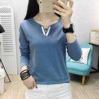 ราคา เสื้อคอบัว เสื้อสาวอวบ เสื้อยืดแขนยาวผู้หญิงฤดูใบไม้ร่วงฤดูหนาวสไตล์ใหม่หลวมคอวีเวอร์ชั่นเกาหลีแฟชั่นสีทึบ จุดต่ําสุด เสื้อขนาดใหญ่เสื้อผ้าด้านบนอินเทรนด (48411700287)