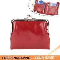 ราคา Bagger Royal Short Wallets for Women Genuine Cow Leather Retro Card Holder Zipper Coin Purses Bifol (28209144355)