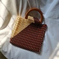 ราคา กระเป๋าสาน กระเป๋าลูกปัด beaded bag กระเป๋าถือ หูไม้ (16613515437)