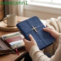 ราคา SWEETJOHN กระเป๋าพระคัมภีร์หนัง PU, ที่คั่นในตัวริบบิ้น Cross-themed หนังมังสวิรัติปกพระคัมภีร์, พร้อมกระเป๋าโทรศัพท์สไตล์ศาสนาซิปปิดพระคัมภีร์ (55561328204)