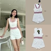 ราคา จั้มขาสั้นสีขาวแต่งขอบสีชมพู กระดุมชมพู (21683841497)