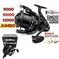 ราคา FISHING ROD 9000-12000 JUMBO REEL ONE WAY 18+1 BB BONUS SOFTLURE SPOOL METAL (49401483613)