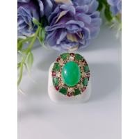 ราคา แหวน Green Opal จากเอธิโอเปียล้อมด้วยพลอยมรกตโคลัมเบีย มูนสโตน อเล็กซานไดรต์ และทับทิม (22942191337)