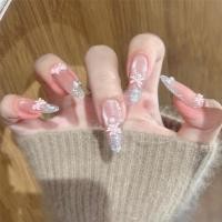 ราคา สติกเกอร์ติดเล็บทำมือรูปเกวียนสีชมพู ทำจากเจลทาเล็บสีขาวคุณภาพสูง ประดับด้วยพลอยเทียมทรงกลมสวยงาม บรรจุ 10 ชิ้นต่อแพ็ค (45760866061)