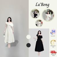 ราคา MIDI Party Dress with Off Shoulder Flare - เดรสดีไซน์คอปกแขนยาว |D59 (43725431508)