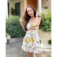 ราคา สายเดี่ยว เว้าเอว แต่งลูกไม้หน้าอกเล็กชิคๆๆ ต่อชายระบายน่ารักมากจ้า แต่งกระดุมดอกไม้มุกสวยๆๆ งานแม่อั้ม (16469000474)