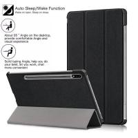 ราคา Smart Flip Case Samsung Galaxy Tab S7 FE 12.4 - Leather Cover Stand Casing Black Auto Lock (29009971607)