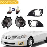 ราคา Fog Lights LED Fog Light Headlight Foglights Chrome Fog Lamp Cover Grill Bezel Switch For Toyota Ca (53206191084)
