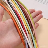 ราคา ยอดนิยม PU หนังเชือก Core-spun รอบแกนผ้าฝ้ายถักเย็บเชือกหนัง Handmade diy กระเป๋ามือถือเชือก Hand-แบกสายคล้องไหล่ด้าย (ไม่มีกระเป๋า) (56011668287)
