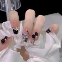 ราคา เล็บเจลสำเร็จรูป เล็บปลอมสำเร็จรูป เล็บปลอมเจล Twilight Butterfly Smudge มือวาดไวท์เทนนิ่ง High-End สวมใส่เล็บ (52759275431)