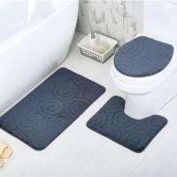 ราคา 3pcs/set Bathroom Bath Mat Set Soft Non Slip Mat Bathroom Rug Absorbent Shower Carpets Toilet Lid Cover Floor (28009054165)