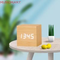 ราคา MUSICMART นาฬิกาปลุก LED ดิจิตอล, นาฬิกาเรืองแสงย้อนยุคไม้, ควบคุมเสียงแบบพกพาพร้อมอุณหภูมิ USB/AAA Powered นาฬิกาตั้งโต๊ะโรงเรียน (45809876708)