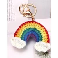 ราคา มือแกะสลักถักหัวใจสายรุ้งโคลเวอร์สี่ใบดอกไม้หลากสีกระเป๋านักเรียนกระเป๋าเป้สะพายหลังจี้เชือกเส้นเล็ก20260605 (55811717357)