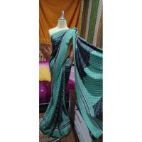 ราคา ผ้าส่าหรีอินเดีย ส่าหรีอินเดียมือสองSAREE-35ส่าหรีสีเขียว ส่าหรีแบบนุ่งเอง ความยาว6 ม. ชุดอินเดีย แลงก้า ชุดส่าหรี (53404400180)