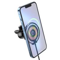 ราคา ❤ HOCO Cw42 Multipurpose Magnetic Wireless Qi Car Mount Air Vent Phone Holder Magsafe Charger (26654260847)