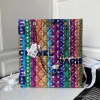 ราคา CHANEL tote bag ฤดูใบไม้ร่วงและหนาว สีรุ้ง พิมพ์ลาย สำหรับสุภาพสตรี ทำจากผ้าไนลอน (45207902322)