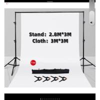 ราคา ฉากสตูดิโอมือสอง | Backdrop Set 2.8x3m พร้อมผ้าพื้นหลัง + คลิปหนีบ + กระเป๋า | สภาพดี ใช้งานได้ทันที! (40956945432)