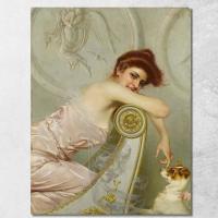 ราคา Young Lady With Puppy Vittorio Matteo Corcos, vmc39 ภาพพิมพ์บนผ้าใบแคนวาส (25491050051)