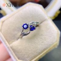 ราคา ❤ Two Tone Retro Feather Flower Niche Design Blue Green Crystal Ring เครื่องประดับแฟชั่นสาว (50811744236)