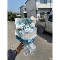 ราคา ช่อรวมคาร์เนชั่นใหญ่ โทนฟ้า (48509589058)