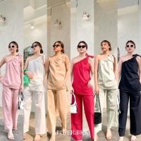 ราคา Showy set เซ็ตไหล่เบี่ยงดีเทลผูกโบว์เป็นกิมมิค แมทกับกางเกงขายาวเอวฟรีไซส์มีกระเป๋า2ข้าง ผ้าฝ้ายลินิน (13663113915)