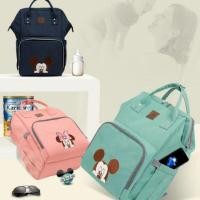 ราคา [ของแท้] Disney USB Warmer Milk Mummy ความจุขนาดใหญ่กระเป๋าเป้สะพายหลังผ้าอ้อม (22868927854)