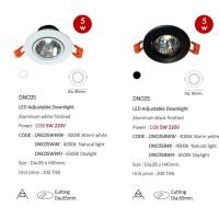 ราคา โคมดาวน์ไลท์ Downlight LED Adjustable COB 5W 220V มีแสงให้เลือก3แสง DL / WW / CW #DNC05 Dner (43006473255)