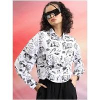 ราคา ✌ส่งต่อ เสื้อเชิ้ตงานป้าย Nicha designed by korea ลายสตรีท ทรงครอป (27405780494)