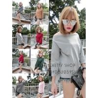 ราคา เสื้อคอปาด เนื้อผ้าแมงโก้ทรงปล่อยๆใส่สบายผ่าด้านข้างดูดีมีสไตล ฮายมากค่าบอกเรย (62498317)